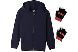 Bienzoe Girls Zip Up Hoodie: Soft Warm School Uniform Sweatshirt - Kids Aged 3-13 - Lightweight for Fall Winter Everyday Wear