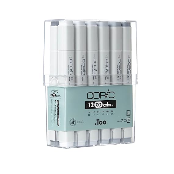 Copic CZ20075151 classic Marker CG 12-er Set C0, C1, C2, C3, C4, C5, C6, C7, C8, C9, C10, 100, grau