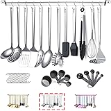 Stainless Steel Cooking Utensils Set,Kyraton 37 Pieces Kitchen Utensils Set, Kitchen Tool Gadgets Set with Utensil Holder Non