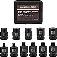Mayouko 11PCS 3/8" Drive SAE Pipe Plug Socket Set, Tapered Male Square Drive, Chamfered Female Square Drive, CR-MO