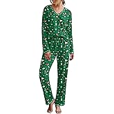 Ekouaer Women's Pajamas Set 2 Piece Fuzzy Lounge Set Long Sleeve Sleepwear Fall Winter Loungewear Outfits Matching Clothes