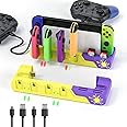 Switch Controller Charging Dock Compatible with Nintendo Switch & OLED Model Joycons (Designed for Splatoon 3), MLIFEMFUL Switch Charging Station Charges up to 6pcs Joycon with Game Card Storage Stand
