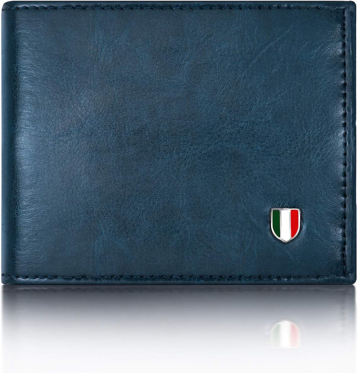 `GVN-BLUCHNGR01 Blue Genuine Leather Wallet for Men