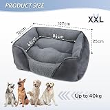 MIXJOY Extra Extra Large Dog Bed Washable Calming Non Slip Grey 107x76x25 cm view 4