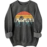 SOLY HUX Women's Graphic Sweatshirt Crew Neck Long Sleeve Vintage Casual Pullover Tops