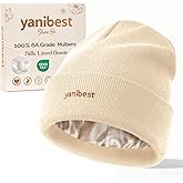 YANIBEST Mulberry Silk Lined Beanie, Winter Hats for Women Men Unisex, Soft Warm Knitted Slouchy Skull Cap