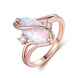 Barzel 18K Rose Gold Plated Created Fire Opal Ring