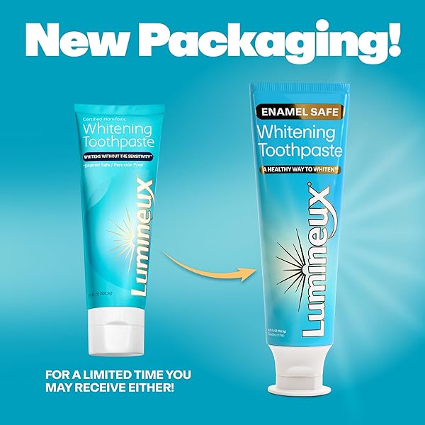 LUMINEUX TEETH WHITENING TOOTHPASTE – PEROXIDE FREE, ENAMEL SAFE FOR SENSITIVE WHITER TEETH – FLUORIDE FREE, NO ALCOHOL, ARTIFICIAL COLORS, SLS FREE DENTIST FORMULATED – 3.75 OZ