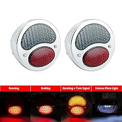 FATECIM 2X Vintage Duolamp LED Tail Light 12V Rear