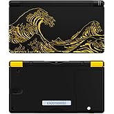 eXtremeRate Replacement Full Housing Shell for Nintendo DS Lite, Custom Handheld Console Case Cover with Buttons, Screen Lens for Nintendo DS Lite NDSL - The Great Golden Wave Off Kanagawa - Black
