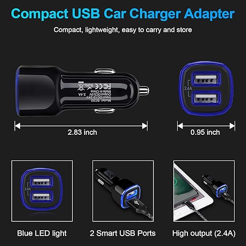 Car Charger iPhone, 5Pack 12V USB Adapter Car Cigarette