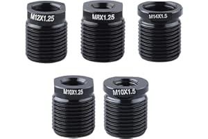 YENOVO 5 Pack Gear Shift Knob Adapter Kit, Universal Fit for Manual Transmission Cars Trucks SUVs, Aluminum Alloy Durable Insert Nuts Compatible with M8x1.25 M10x1.25 M10x1.5 M12x1.25 M14x1.5 Threads