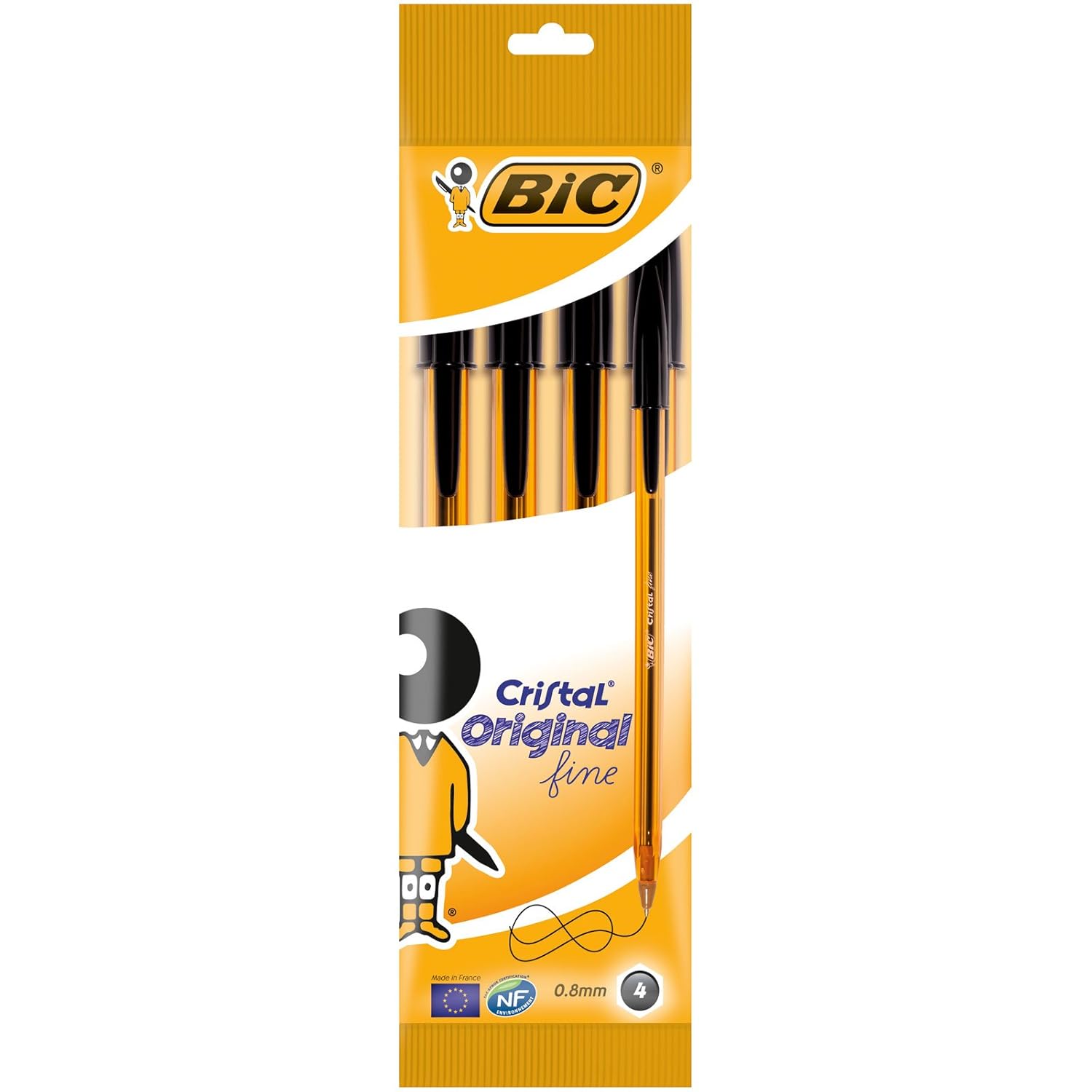 BIC Cristal Fine Ballpoint Pen Pack of 4 black Amazon.co.uk Office