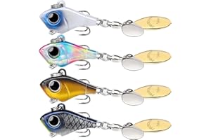 TRUSCEND Easy Catch Fishing Lures with Vibrating Swimming Flashing and Jigging Action, Ultimate Search Bait for All Fish Species, Premium Long Cast Spinners Baits with BKK Hook, Ice Fishing jigs