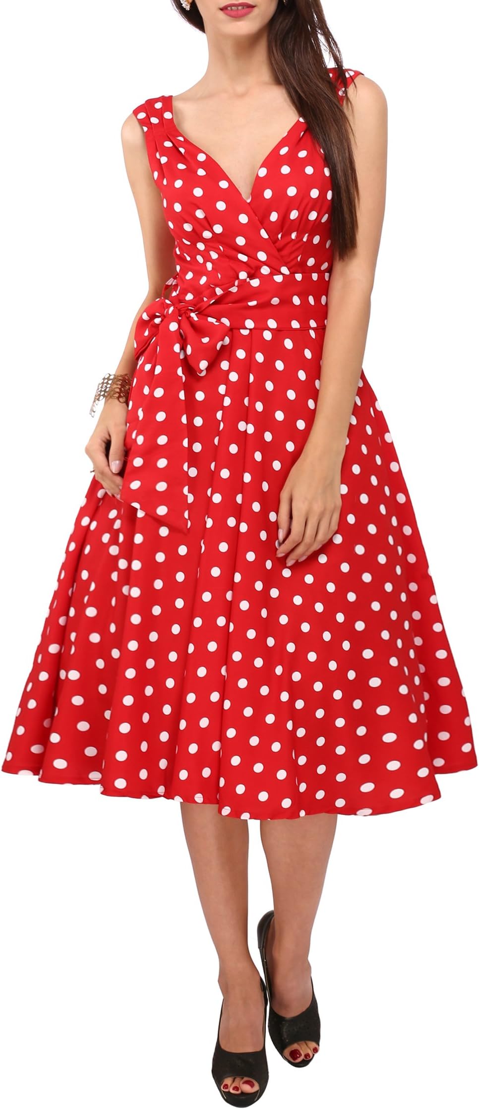 Women's Plus Size Dresses Polka Dot Printed Retro Rockabilly 40s and 50s Vintage Bridesmaid Dresses