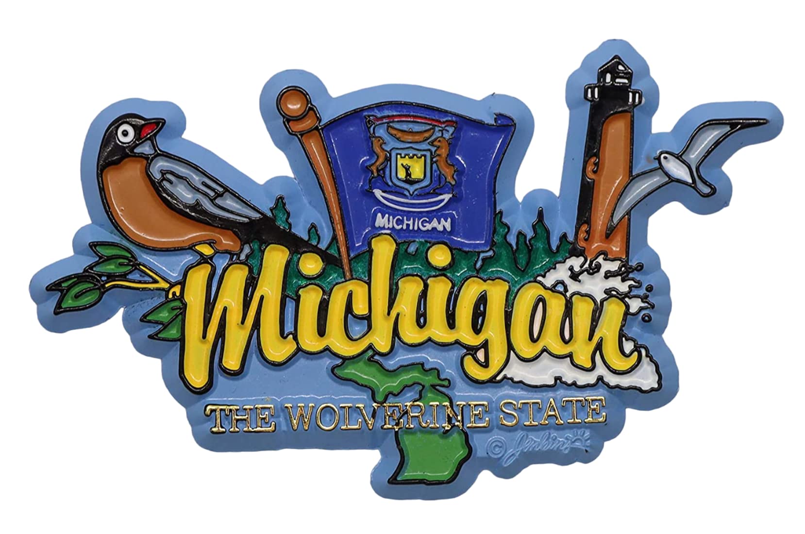 Michigan State Elements Fridge Collectible Souvenir Magnet