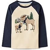 Gymboree Boys and Toddler Fall and Holiday Embroidered Graphic Long Sleeve T-Shirts