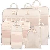 Expandable Compression Packing Cubes for Suitcases,6 Set Lightweight Compressible Travel Packing Organizer for Carry on Suitcase,Organizer Bags Set as Travel Essentials for Women