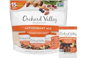 Orchard Valley Harvest Antioxidant Mix, 1 Ounce Bags (Pack of 15), Almonds, Cranberries, Blueberries, Cashews, and Pepitas, Non-GMO, No Artificial Ingredients, Healthy Snacks for Adults
