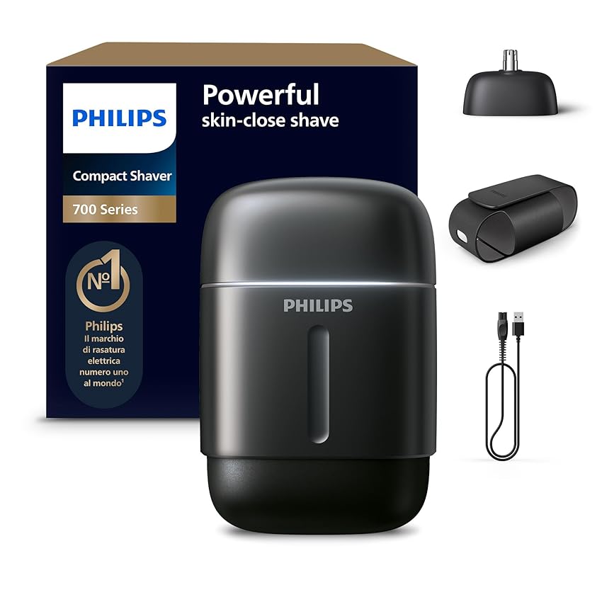Philips Shaver Serie 700 - rasoio elettrico compatto, sistema Lift & Cut