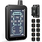 GUTA RV Tire Pressure Monitoring System, Tire Pressure Monitor System with 4.3" Touchscreen Color LCD Display, TPMS with 10 S