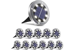 OULONGER Solar Lights Outdoor 12 Pack, Solar Garden Outdoor Waterproof Pathway Lights Bright In-Ground Light Outdoor Lighting Decor for Lawn, Patio, Yard, Driveway, Step and Walkway White Light