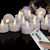 Boakboary LED Tea Light flameless Candles: 24PACK with Remote Control Candle,Long Lasting 400+Hours,Battery Operated LED Tealights for Home Decoration Seasonal &Festival Celebration(White)