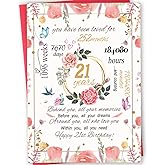 mmuue Funny 21st Birthday Card Gift for Women, Sweet 21 Year Old Birthday Gifts for Daughter, Funny 21st Birthday Party Decorations for Girls