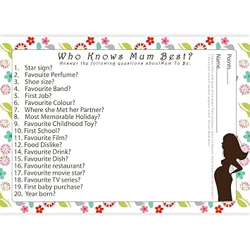 Baby Shower Games Quiz About Mum To Be Who Knows Mum Best For 8