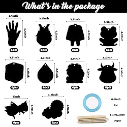 WATINC 60pcs Passover Scratch Paper Art Kit with 10