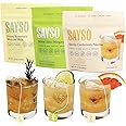 SAYSO Skinny Spicy Margarita, Honey Rosemary Moscow Mule & Skinny Cardamom Paloma Cocktail Tea Bags - Instant Cocktail or Mocktail Mixers - No Hot Water - Home Bar - Organic Ingredients, 3-Pack