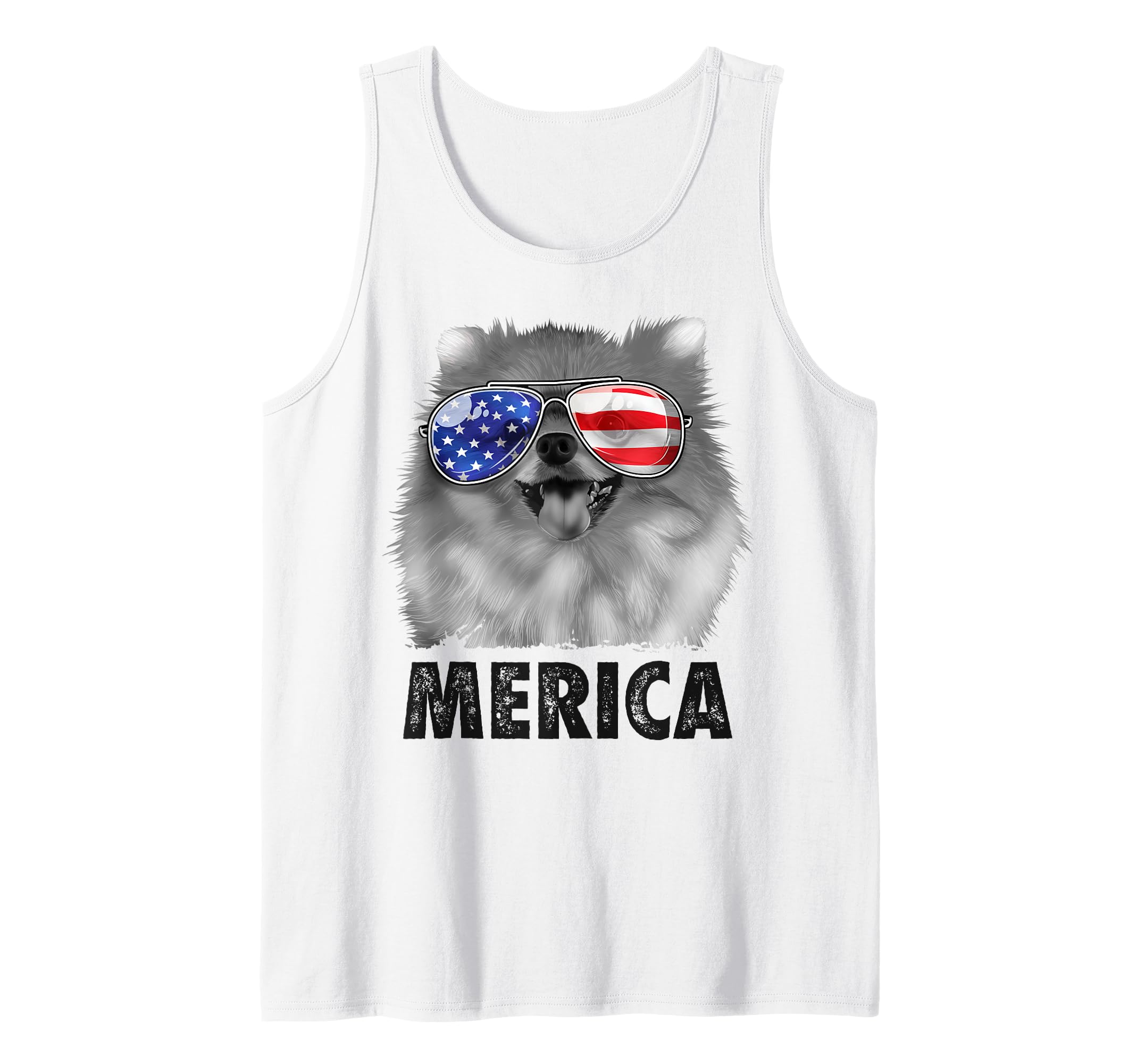 Pomeranian 4th of July Merica Men American Flag Pom Dog Tank Top