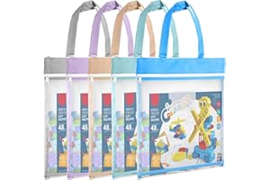 DANHMAO 4Pack Extra large Mesh Zipper Pouch Bags,Double-Layer Puzzle Building Block Storage,Colored Nylon Blocks Lego Storage Bag, Portable Lego Puzzle blocks Pouch with Handle for Toys