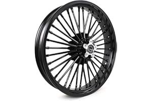 TOFR 21x3.5 Gloss Black Front Wheel Rim 36 Fat King Spokes Tubeless For Harley Softail Standard, Custom, Night Train, Springer 2000-2010 Fat Boy 2000-2017 Heritage 2000-2022 Deluxe 2004-2019
