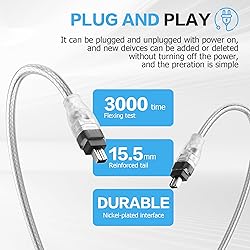 YAODHAOD FireWire 400 Cable IEEE 1394 Firewire 4