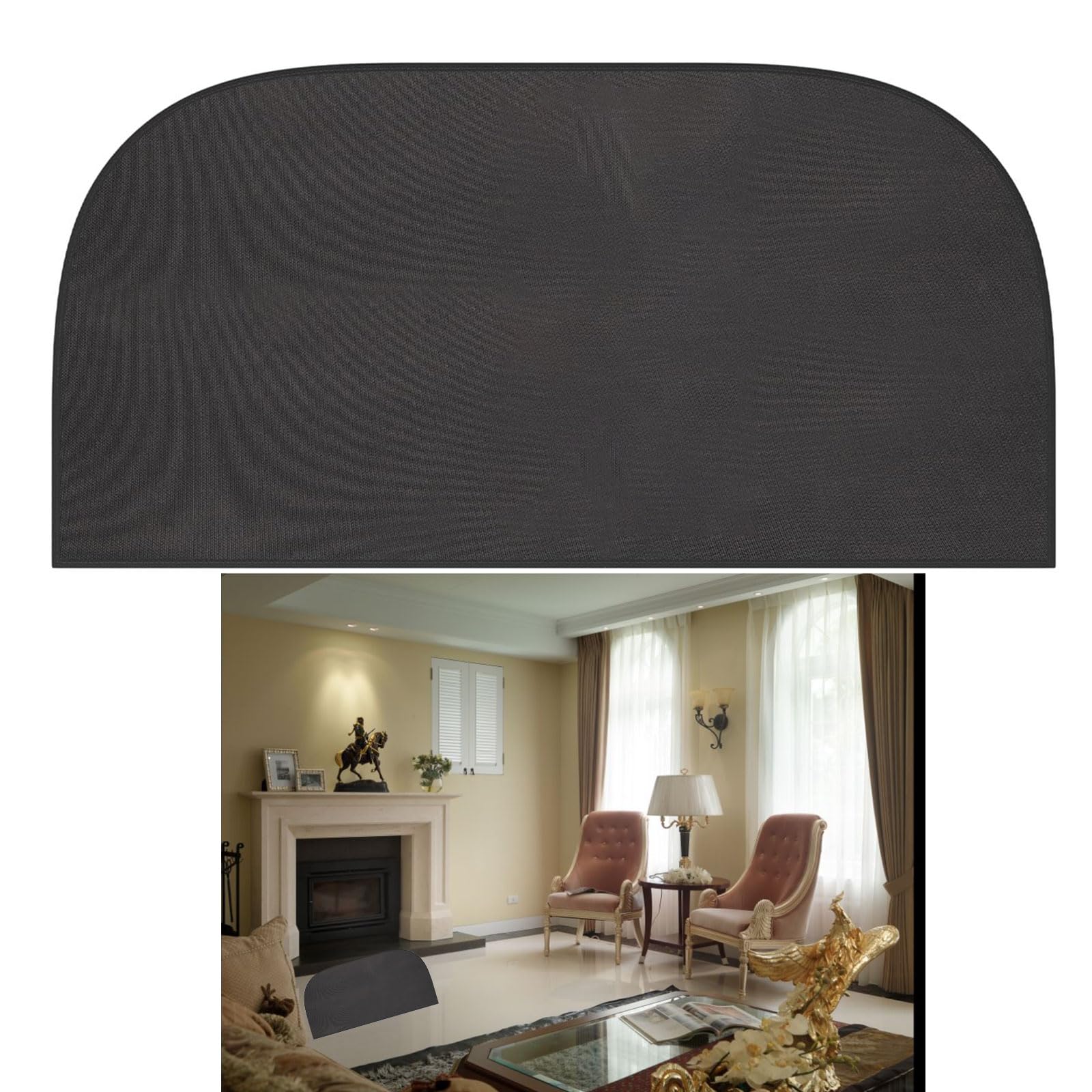 BDHI 1pc40.2 * 19.7inch Fireproof Indoor Fireplace Mat Flame-Resistant Pad Fiberglass HearthArea Rug Chiminea Mat Ember Protection Mat for Fireplace Stove(Y241-1)