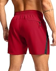 Pudolla Men's Running Athletic Shorts with 3 Zipper