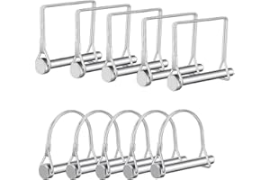 Trailer Clips Locking Pin,Hincell 10pcs Pto Pin Shaft Locking Pin 1/4 pin Hitch pin Wire Lock Pin Safety Coupler Pin 1/4" x 2-3/4"for PTO,Farm,Lawn,Hitches,and Garden-5Pcs Square & 5Pcs Arched Pins