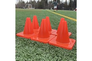 LVL10 Sports Heavy & Tough Cones - Won't Fly Away in Wind or Crack Packs - Pro Training Cones - 6" Size
