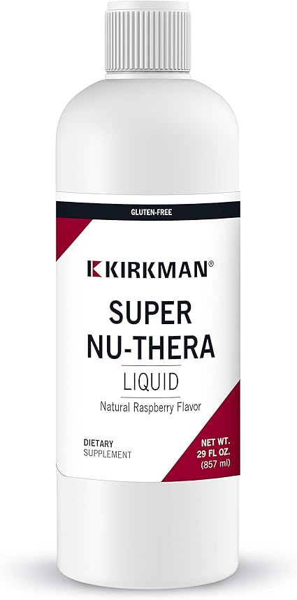 Amazon Com Kirkman Super Nu Thera Liquid Raspberry Flavored Concentrate 857 Ml 29 Fl Oz Liquid Multi Vitamin That Supplies High B 6 Magnesium And Vitamins Free Of Common Allergens Gluten Free