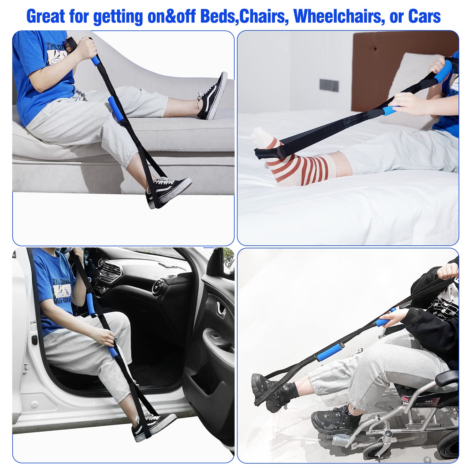 42 Inch Leg Lifter,Leg Lifter After Hip Replacement with Large Foot Loop,Mobility Aid for Disables and Elderly,Leg Lifter Strap for Knee Replacement Recovery Aids(Black)
