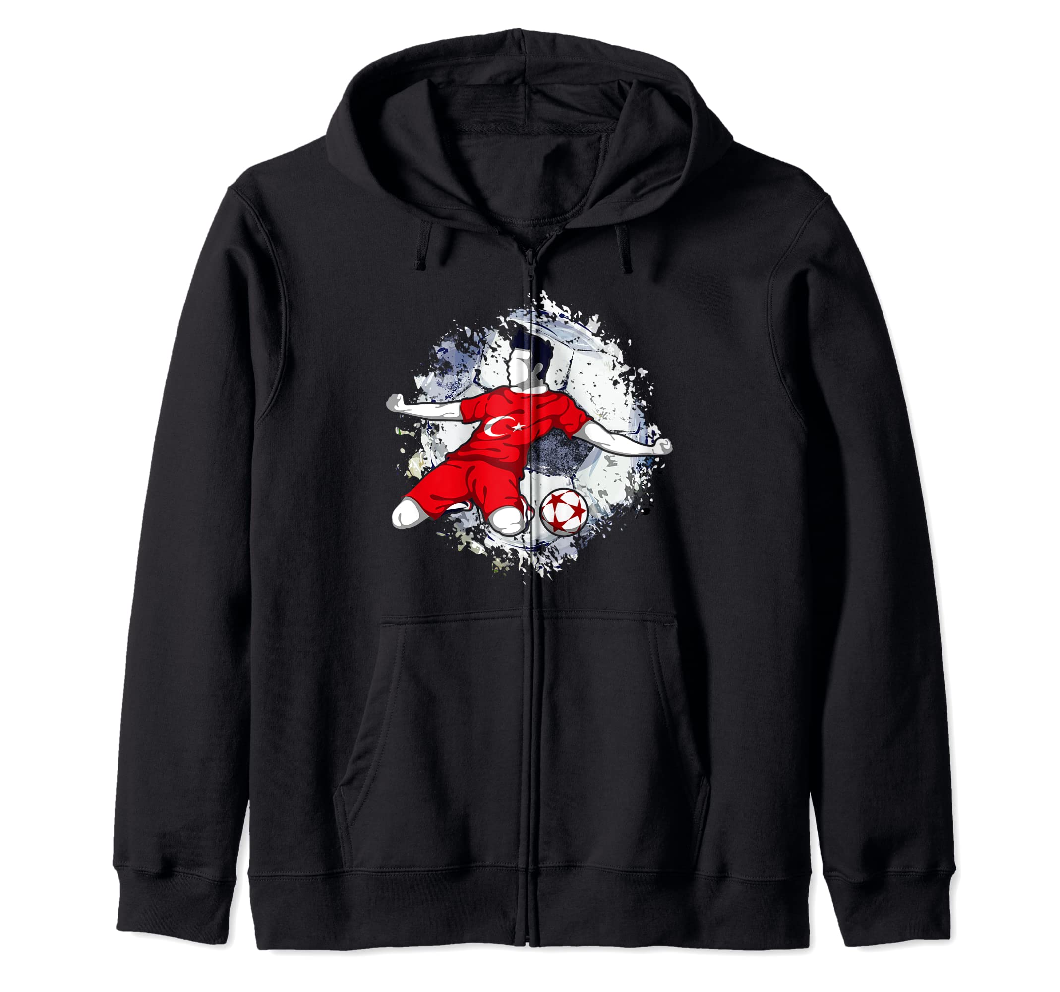 Turkey Soccer Turkish National Flag Proud Football Striker Zip Hoodie