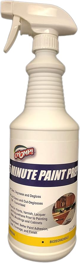 Amazon Com Chomp Prep Cleaner Deglosser Healthier Home 5 Minute Wall And Ceiling Baseboards Cabinets Painting Preparation Trim Spray Gloss Dirt Grime Grease Remover 32 Ounces 32 Oz Home Kitchen