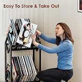 KEYSAFER Vinyl Record Storage Holder CD Rack 12 in Album Display Stand view 6