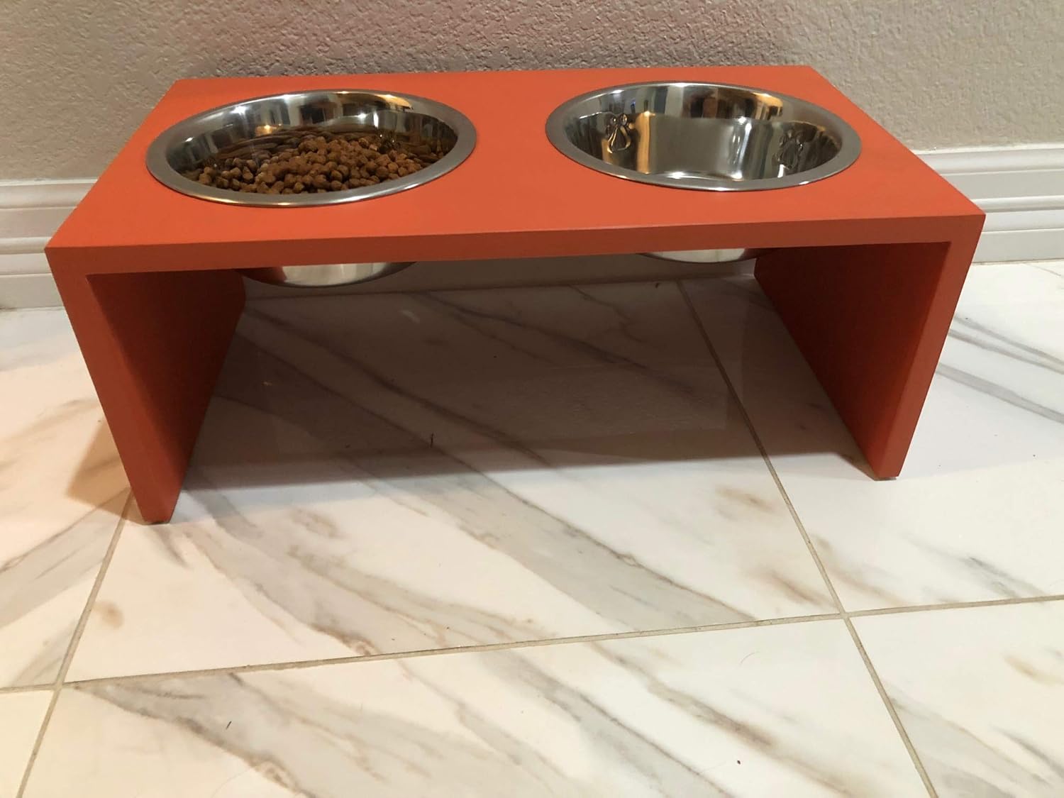 Amazon Com Orange Crush Elevated Dog Bowl Stand Handmade
