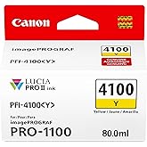 Canon PFI-4100 Genuine Yellow Ink Tank, Compatible with imagePROGRAF PRO-1100 Printers