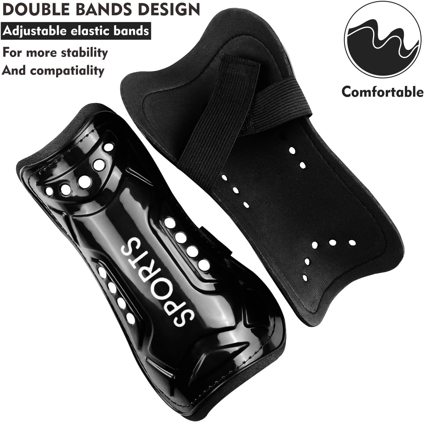 Youth Soccer Shin Guards, 2 Pair Lightweight and Breathable Child Calf Protective Gear Soccer Equipment for 12-16 Years Old Boys Girls Children Teenagers : Sports & Outdoors
