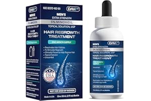DAVV Minoxidil for Men Hair Growth Serum: Minoxidil 5 Percent with Biotin Hair Growth Serum for Men Hair Beard Regrowth Treatment - Minoxidil Spray for Stronger Thicker Longer Hair