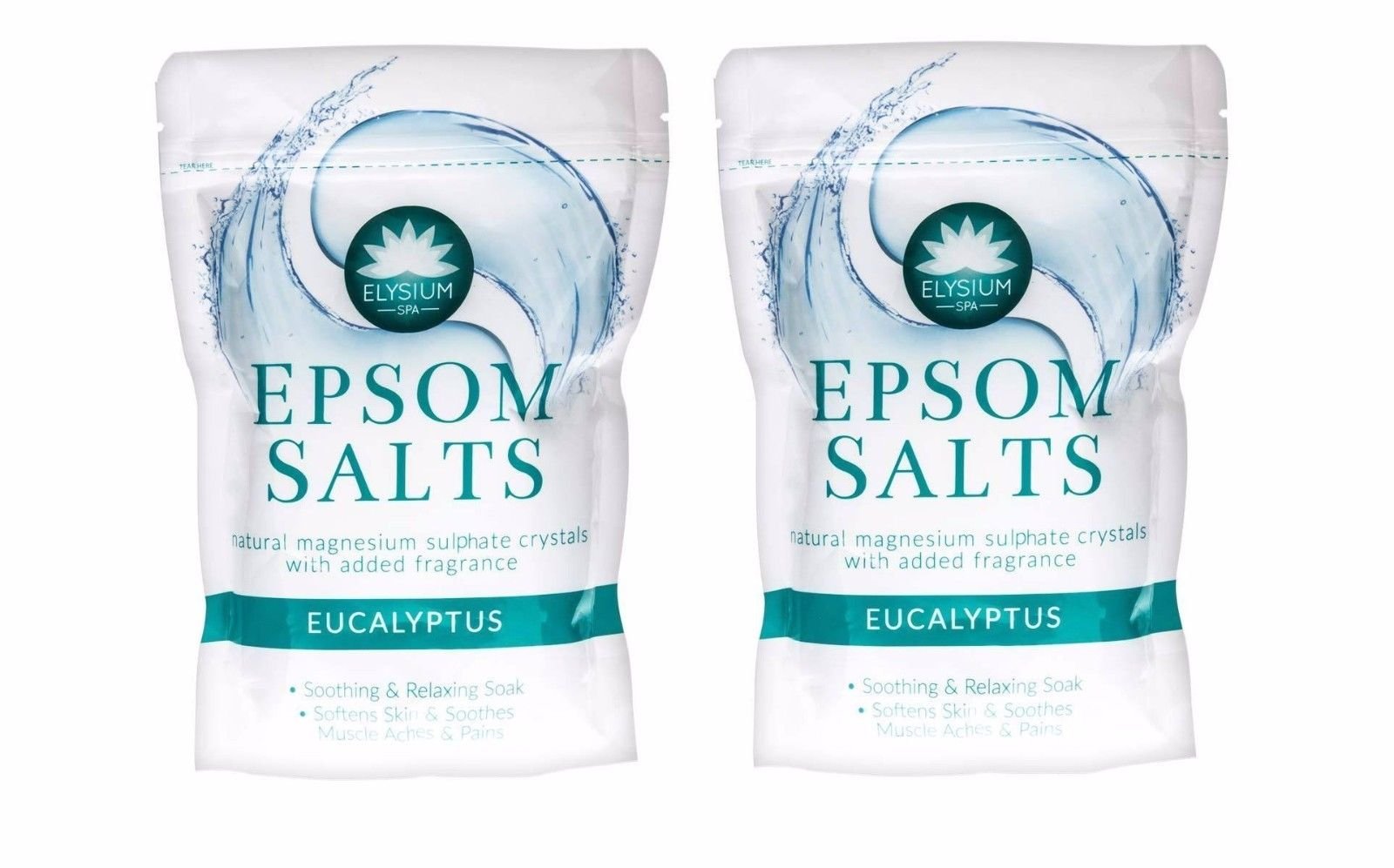 Elysium Spa Bath Salts Natural Magnesium Sulphate Crystals Eucalyptus Salt 450g Wilsons Direct (2 x Eucalyptus Salt)