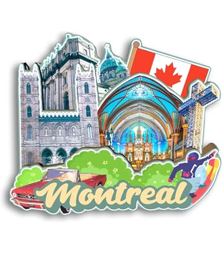 Canadá 3D Montreal - Imán Para Nevera (cristal, Recuerdo, Colección De Recuerdos, Decoración Para El Hogar Y La Cocina